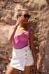 Roze top met rib & vierkante hals | My Jewellery