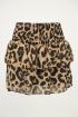 Rokje ruffle leopard print zwart bruin, Rokjes