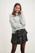 Grijsblauwe oversized trui met col, coltrui