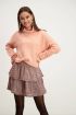 Peach oversized trui met col, peach trui