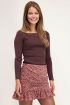 Bruine top met boothals My Jewellery