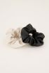 Scrunchie zwart & beige leatherlook set | My Jewellery