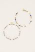 Shapes blauwe kralen armbanden set