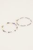 Shapes blauwe kralen armbanden set