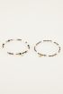 Shapes zwarte kralen armbanden set