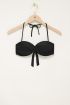 Shiny black knot-front bikini top | My Jewellery