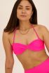 Shiny pink knot-front bikini top | My Jewellery