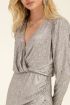 Silver metallic wrap dress with puff sleeves | My Jewellery