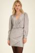 Silver metallic wrap dress with puff sleeves | My Jewellery