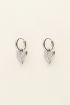 Small hoop earrings with heart & pearls | My Jewellery