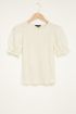 Witte smock top met ruffle pofmouw