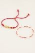 Souvenir rode armbanden set met parels | My Jewellery