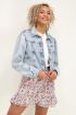 Blauw denim jacket met pofmouw