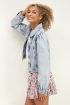 Blauw denim jacket met pofmouw