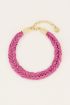 Starmood roze gevlochten armband