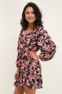 Zwarte wikkelblouse met bloemenprint | My Jewellery