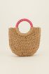 straw shoulder bag with pink handle | My Jewellery