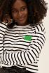 Gestreepte top met groene patch | My Jewellery