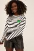 Gestreepte top met groene patch | My Jewellery