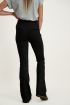 Zwarte suedine flared pants, broek met flare
