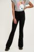 Zwarte suedine flared pants, broek met flare