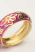 Sunrocks paarse ring met bloemen