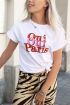 Boyfriend shirt met oranje quote, wit t shirt