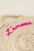 Round Straw Bag L'amour - Pink My jewellery