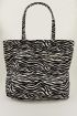 Schwarz-weißer Shopper mit Zebra-Print