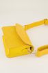 Gele schoudertas slangenprint brede strap, slangenprint tas