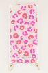 Telefoonhoesje rood roze print, telefoonhoesje met koord My Jewellery