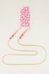Telefoonhoesje rood roze print, telefoonhoesje met koord My Jewellery