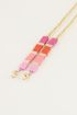 telefoonkoord met roze kralen, telefoon ketting My Jewellery