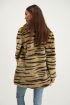 Beige fake fur jas zebra, faux fur jas