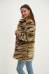 Beige fake fur jas zebra, faux fur jas