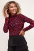 Zwarte mesh top met gekleurde bloemen | My Jewellery