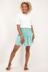Blauwe rok met groene paisley print
