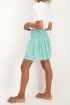 Blauwe rok met groene paisley print