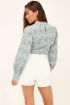Turquoise kanten top met pofmouw | My Jewellery