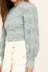 Turquoise kanten top met pofmouw | My Jewellery