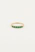 Vintage ring groen kristal
