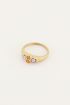 Vintage cluster ring oranje kristal