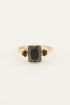 Vintage statement ring zwart kristal