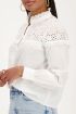 White blouse with embroidery and ruffled collar | My Jewellery