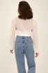 Witte crop top met rechthoekjes & smock tailleband | My Jewellery
