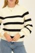 White knit sweater with black stripes | My Jewellery