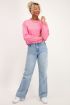 Blauwe wijdvallende jeans