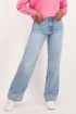 Blauwe wijdvallende jeans