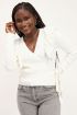 Wit overslagvest met ruffle | Wikkeltop | My Jewellery