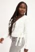 Wit overslagvest met ruffle | Wikkeltop | My Jewellery